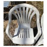 O - Two White Resin Chairs (Lot of 2)