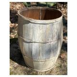 O - Vintage Wood Barrel - 30 in High