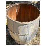 O - Vintage Wood Barrel - 30 in High