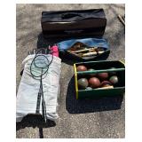 G - Sportcraft Yard Games - Bean Bag Toss, Bocce Ball Set, Badminton Rackets, Cornhole Board