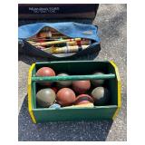 G - Sportcraft Yard Games - Bean Bag Toss, Bocce Ball Set, Badminton Rackets, Cornhole Board