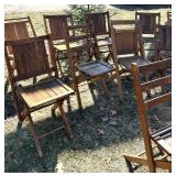 O - Wood Folding Chairs 31in High - Rustic Outdoor Seating, Assorted Sets, Weathered Finish