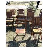 O - Wood Folding Chairs 31in High - Rustic Outdoor Seating, Assorted Sets, Weathered Finish