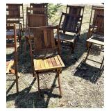 O - Wood Folding Chairs 31in High - Rustic Outdoor Seating, Assorted Sets, Weathered Finish