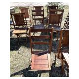 O - Wood Folding Chairs 31in High - Rustic Outdoor Seating, Assorted Sets, Weathered Finish