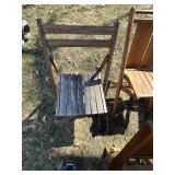 O - Wood Folding Chairs 31in High - Rustic Outdoor Seating, Assorted Sets, Weathered Finish