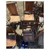 O - Wood Folding Chairs 31in High - Rustic Outdoor Seating, Assorted Sets, Weathered Finish