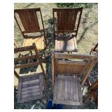 O - Wood Folding Chairs 31in High - Rustic Outdoor Seating, Assorted Sets, Weathered Finish