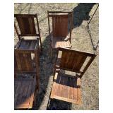 O - Wood Folding Chairs 31in High - Rustic Outdoor Seating, Assorted Sets, Weathered Finish
