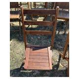 O - Wood Folding Chairs 31in High - Rustic Outdoor Seating, Assorted Sets, Weathered Finish