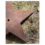 O - Vintage 5-Point Star Windmill Weight - Rusted Iron Yard Decor