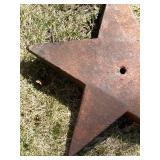 O - Vintage 5-Point Star Windmill Weight - Rusted Iron Yard Decor