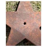 O - Vintage 5-Point Star Windmill Weight - Rusted Iron Yard Decor