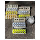 G - Golf Balls & Tees - Assorted White, Light Blue, Neon Yellow Balls
