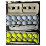 G - Golf Balls & Tees - Assorted White, Light Blue, Neon Yellow Balls