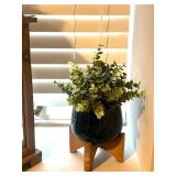 LL - Three-Piece Decor Lantern - Wood Frame, Glass Panels, 21 in Tall