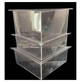 DR - Lucite Display Stands - Clear Acrylic Risers Set of 3