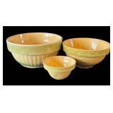 DR - Trio of Antique Yellowware Bowls