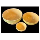 DR - Trio of Antique Yellowware Bowls