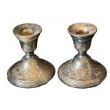 DR - Pair of Sterling Silver Weighted Candle Holders