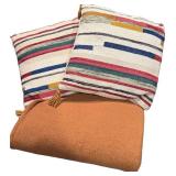 LL - Set of 2 Striped Accent Pillows with Blanket