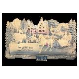 LL - The Quality Store Calendar & Merry Christmas Plaque - Antique Advertising Decor