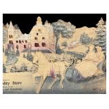 LL - The Quality Store Calendar & Merry Christmas Plaque - Antique Advertising Decor