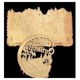 LL - The Quality Store Calendar & Merry Christmas Plaque - Antique Advertising Decor