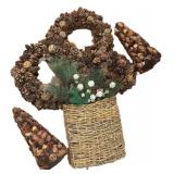 LL - Pinecone Wreath Set - Wreaths & Pinecone Trees & Faux Greenery