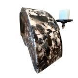 UL - Vintage French Marble Mantel Set with 8-Day Clock with Two Candle Holders