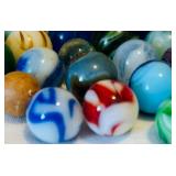 UL - Vintage Glass Marbles - Assorted Colors & Swirls, Mixed Sizes for Collectors