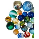 UL - Vintage Glass Marbles - Assorted Colors & Swirls, Mixed Sizes for Collectors