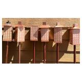 O - Copper Tiki Torches - Diamond Pattern Lantern Heads (Lot of 5)