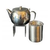 UL - Teapot with 4 Stainless Steel Travel Mugs - YETI & Space Center Design Cups