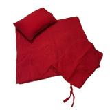 LL - Pottery Barn Full/Queen Red Quilted Comforter Set with 2 Shams - 100% Cotton