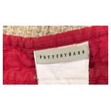 LL - Pottery Barn Full/Queen Red Quilted Comforter Set with 2 Shams - 100% Cotton