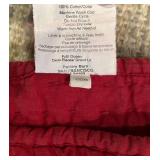 LL - Pottery Barn Full/Queen Red Quilted Comforter Set with 2 Shams - 100% Cotton