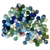 UL - Vintage Glass Marbles - Assorted Blues & Greens with Swirls