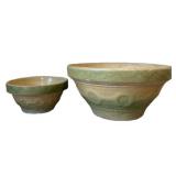 DR - Two Vintage Green Celadon Ceramic Bowls