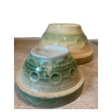 DR - Two Vintage Green Celadon Ceramic Bowls