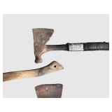G - Vintage Axes Set - 4 Hand Axes & Hatchet, Largest Handle 14 Inches