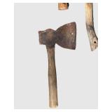 G - Vintage Axes Set - 4 Hand Axes & Hatchet, Largest Handle 14 Inches