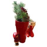 G - Vintage Red Boot Holiday Decor - Set of 4 Boots