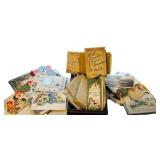 LL - Vintage Greeting Cards Box,  Assorted Cards & Postcards