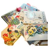 LL - Vintage Greeting Cards Box,  Assorted Cards & Postcards