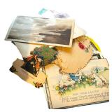 LL - Vintage Greeting Cards Box,  Assorted Cards & Postcards