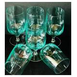 DR - Vintage Sasaki Harmony Glasses - Hand-Blown Aqua