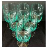 DR - Vintage Sasaki Harmony Glasses - Hand-Blown Aqua