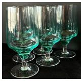 DR - Vintage Sasaki Harmony Glasses - Hand-Blown Aqua