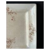 UL - Pair of vintage ceramic platters - largest 11x17 in, floral motifs